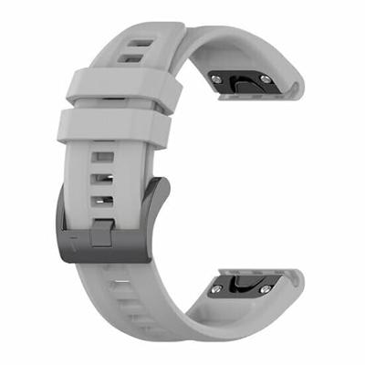 By Qubix - Siliconen sportbandje - Grijs - Compatible met Garmin Instinct 3 / Instinct E - 45mm - Compatible Garmin bandje - Bandbreedte: 22mm