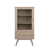 Bendt Vitrinekast 'Mads' 145 x 72cm, licht eikenfineer - thumbnail