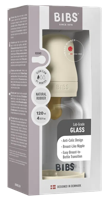 BIBS Glas Latex Slow Flow Babyfles 0+ Maanden Ivory - thumbnail