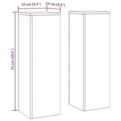 VidaXL Plantenstandaard 2 pcs wit 24 x 24 x 75 cm staal