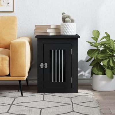 VidaXL Hondenbench 45x62x59 cm bewerkt hout zwart