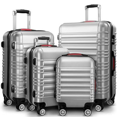 Reiskoffers Zilver 4-delig ABS met gratis accessoires