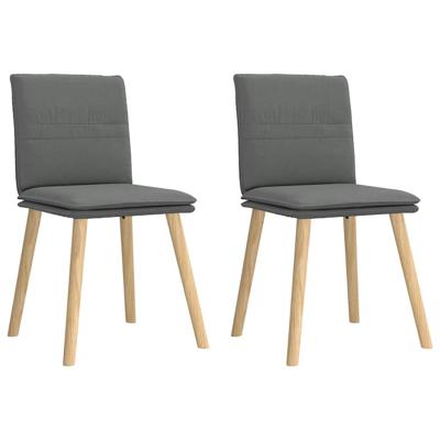 Eetkamerstoelen 2 st stof donkergrijs