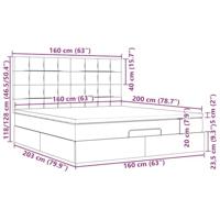 Ottoman bed met matras 160x200cm stof donkergrijs - thumbnail