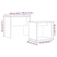 Salontafels 2 st bewerkt hout zwart eikenkleur - thumbnail