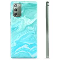 Samsung Galaxy Note20 TPU Hoesje - Blauw Marmer - thumbnail