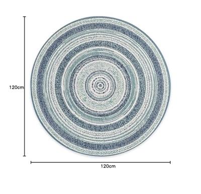 Vloerkleed Mababe - blauw - Ø120 cm