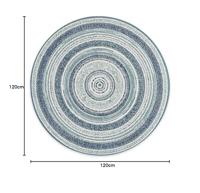 Vloerkleed Mababe - blauw - Ø120 cm - thumbnail
