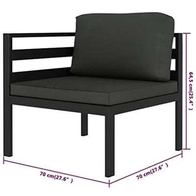 4-delige Loungeset met kussens aluminium antracietkleurig