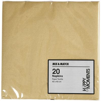 Creativ Company Servetten, afm 40x40 cm, 60 gr, goud, 20 stuk/ 1 doos