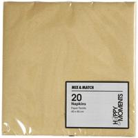 Creativ Company Servetten, afm 40x40 cm, 60 gr, goud, 20 stuk/ 1 doos - thumbnail