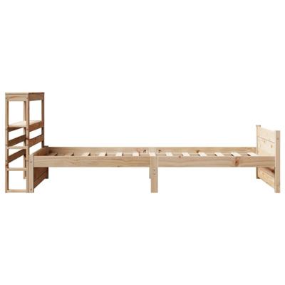 Bedframe met hoofdbord massief grenenhout 75x190 cm