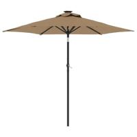VidaXL Parasol met stalen paal 225x225x212 cm taupe - thumbnail
