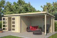 Outdoor Life Manuel Blokhut 620x295 cm 28 mm vuren blank- Lessenaarsdak- Onbehandeld vurenhout- Outdoor Life - thumbnail