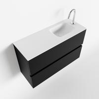 MONDIAZ ADA 80cm toiletmeubel urban. LEX wastafel talc rechts 1 kraangat - thumbnail