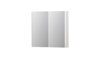 INK SPK2 Spiegelkast - 80x14x74cm - 2 deuren - dubbelzijdige Spiegel - schakelaar en stopcontact - MDF lak wit hoogglans 1105206 - thumbnail