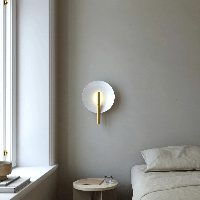 Wandlamp rond metaal goud wit G9 Furiko rond - thumbnail