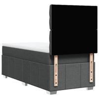 Boxspring met matras stof donkergrijs 160x200 cm - thumbnail