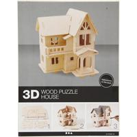 Creativ Company 3d houten constructie set, huis met balkon, afm 15,8x17,5x19,5, 1 stuk - thumbnail