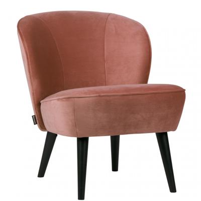 WOOOD Fauteuil 'Sara' Velvet, kleur Oudroze