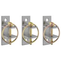VidaXL Emmerhaken 3 st wandmontage staal zilverkleurig en bruin - thumbnail