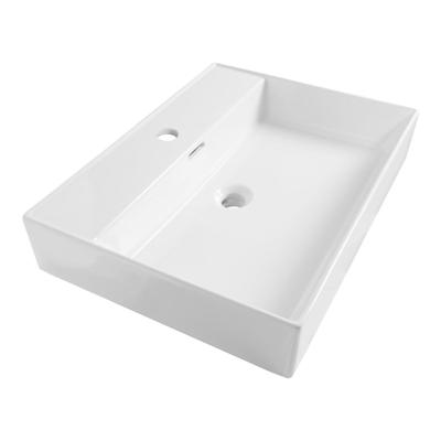 Brauer Lunar Wastafel - 60 cm - met 1 Spoelbak en 1 Kraangat - Keramiek Hoogglans Wit