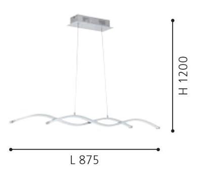 Eglo Led HanglampLasana 2 2x10w - 3000K - 87cm chroom - 96103