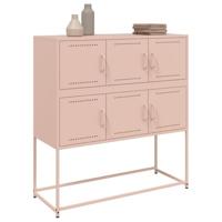 Dressoir 100,5x39x107 cm staal roze - thumbnail