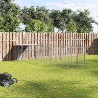 Hondenkennel 6,05 m² staal zilverkleurig - thumbnail