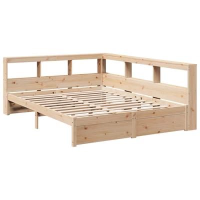 Bed met boekenkast zonder matras massief grenenhout 140x200 cm - thumbnail
