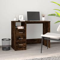 Bureau met lades 102x50x76 cm bewerkt hout gerookt eikenkleurig - thumbnail