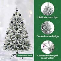 Kunstkerstboom met 150 LED Groen en Wit 150 cm PVC en Metaal - thumbnail