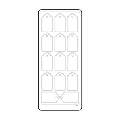 Vaessen Creative • sticker 10x23cm 10pcs zilver labels