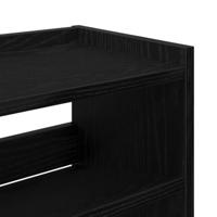 Schoenenrek 80x25x100 cm bewerkt hout zwart - thumbnail