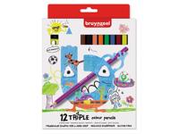 Bruynzeel Kids Kleurpotloden Triple 12st - thumbnail