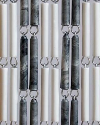 Vliegengordijn Hulzen Wit-Grijsgevlamd - 90cm x 210cm