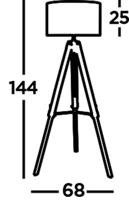 Searchlight Landelijke vloerlampEasel 145cm Tripod hout met taupe - EU6006BR - thumbnail