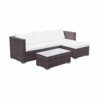 sweeek - 4-persoons tuinmeubelset van gevlochten hars - thumbnail