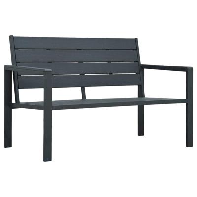 VidaXL Tuinbank hout-look 120 cm hdpe grijs VidaXL Tuinbank hout-look 120 cm hdpe grijs