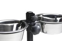 Standaard met 2 rvs 16 cm hondenvoerbakken zwart - thumbnail