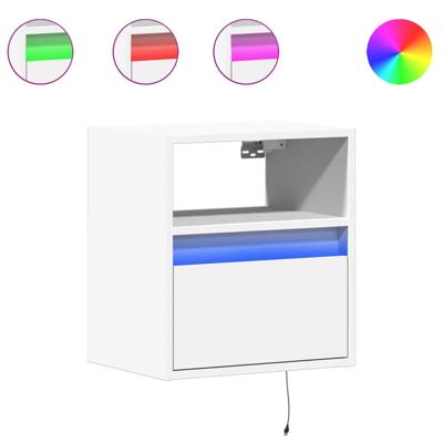 Tv-wandmeubel met LED-verlichting 180x31x45 cm wit