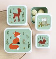 Set van 4 lunchboxen voor kinderen AMIS DE LA FORÊT A Little Lovely Company mintgroen - thumbnail