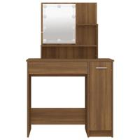 Kaptafel met LED-verlichting 86,5x35x136 cm bruineikenkleurig - thumbnail