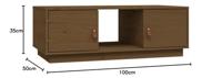 Salontafel 100x50x35 cm massief grenenhout honingbruin - thumbnail