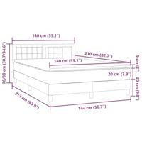 Boxspring met matras fluweel donkergrijs 140x210 cm - thumbnail