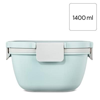Xavax Saladebox To Go Dressingres. Topping-ged. 3 Vakken Bestek 1,4l Past.bl