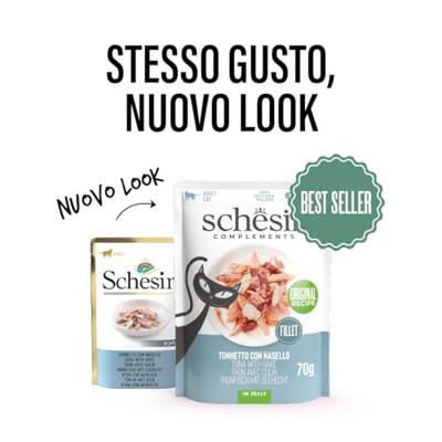 SCHESIR Tuna with hake in jelly - nat kattenvoer - 70g