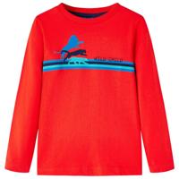 Kindershirt met lange mouwen wilde dierenprint 116 rood - thumbnail