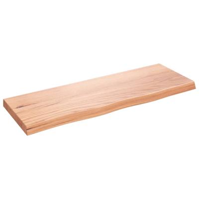 Wandschap 80x30x(2-4) cm behandeld massief eikenhout lichtbruin Wandschap 80x30x(2-4) cm behandeld massief eikenhout lichtbruin