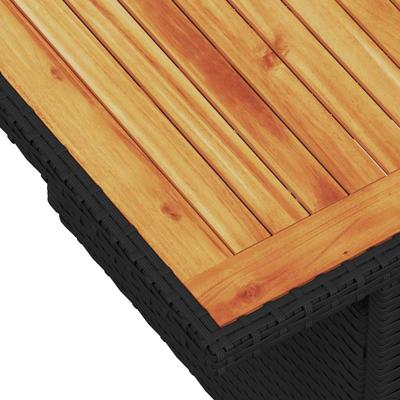 6-delige Loungeset met kussens poly rattan acacia zwart - thumbnail